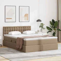 Krevet s prostorom za pohranu s LED-om Kapućino 140 x 190 cm