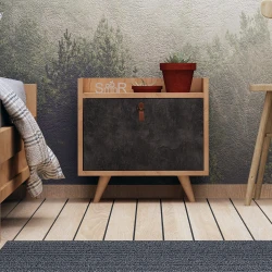 Hanah Home Noćni ormarić Juuna 50x55x40cm Hrast-Tamnosivi