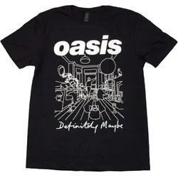 Oasis Majica Definitely Maybe Line Drawing Unisex Black L