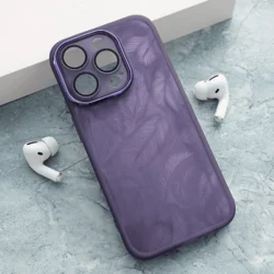 Maska za telefon Glitter Feather za iPhone 15 Pro, Crna