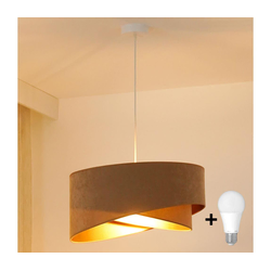 Brilagi - LED luster na sajli LYRA 1xE27/15W/230V braon/zlatna