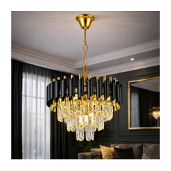 Brilagi - Luster na lancu ECLIPSE 5xE14/10W/230V prečnik 38 cm crna/zlatna