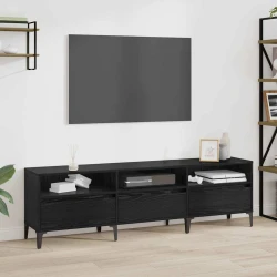 TV ormar Crni hrast 150 x 30 x 45 cm Obrađeno drvo i čelik