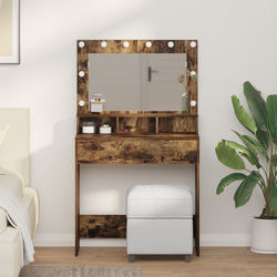 Toaletni stol s policom Dimljeni hrast 75,5 x 41 x 135 cm
