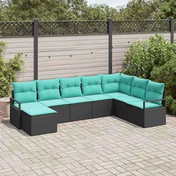 Set sofe s jastukom 8 pcs Crna poliratan