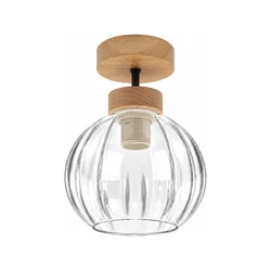 BRILAGI - LED plafonski luster RETRO GLASS 1xE27/60W/230V prečnik 18 cm hrast/prozirno