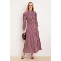 Trendyol Modest Ženska haljina Tctss26Eb00082, Bordo