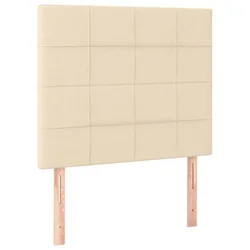 Vidaxl Vzglavje postelje kremne barve 80x5x118/128 cm blago