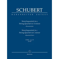 SCHUBERT : note STREICHQUARTETT IN A & IN C SCORE