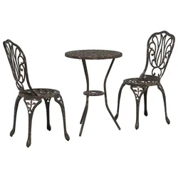 Vidaxl Vrtnik Bistro Set 3 szt. Bronasta Aluminij