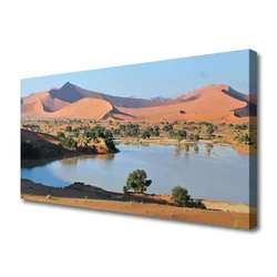tulup.si Slika na platnu Lake desert landscape 140x70 cm