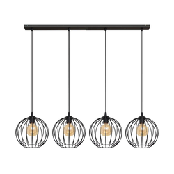 Luster na sajli MERCURE 4xE27/15W/230V crni