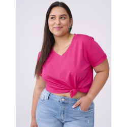 Raspberry V-neck blouse Blue Shadow