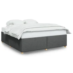 Vidaxl Posteljni okvir brez vzmetnice temno siv 200x200 cm blago