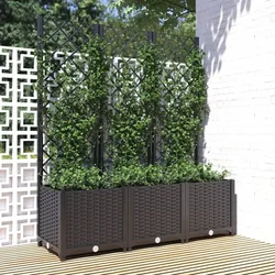Vrtna žardinjera s rešetkom crna 120x40x136 cm PP