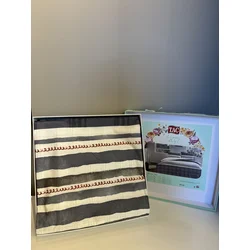 Tac Set posteljine Sidra, 160x220cm, Tamnosivo-beli