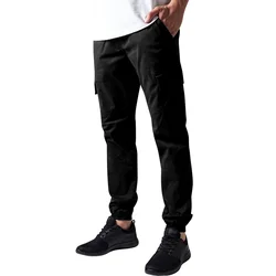Moške hlače URBAN CLASSICS - Washed Cargo Twil - TB1435-črna