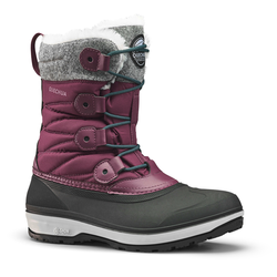 Čizme za planinarenje po snijegu SH 500 X-Warm tople visoke ženske bordo crvene