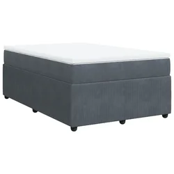 Vidaxl Box spring postelja z vzmetnico temno siv 120x190 cm žamet