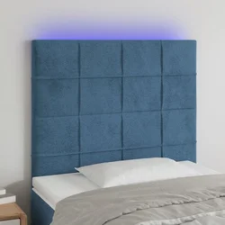 Vidaxl vidaXL Vzglavje postelje z LED diodo temno modro 80x5x118/128 cm