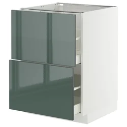 METOD / MAXIMERA Pod.element, 2fronta/2vis.fioke, bela/Kallarp tamna sivozelena visokog sjaja, 60x60 cm
