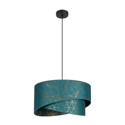 Luster na lanku REZO 1xE27/60W/230V u tirkiznoj boji