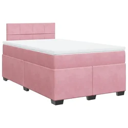 Vidaxl Box spring postelja z vzmetnico roza 120x200 cm žamet