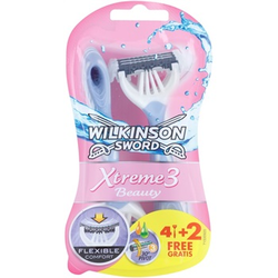 Wilkinson Sword Xtreme 3 Beauty brivniki za enkratno uporabo (Jojoba + Aloe Vera) 4 + 2 Ks