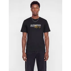 JACK & JONES Majica JJJADE temno rumena/črna/bela