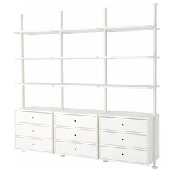 ELVARLI Otvorena komb. za odlaganje, bela, 258x51x222-350 cm
