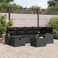 Sjedeća garnitura za vrt 7 pcs Crna 234 x 124 x 85 cm