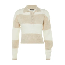 Trendyol Stone Soft Texture Color Block Knitwear Sweater
