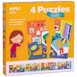 APLI Puzzle Jumbo 4 Kom, 4 Motiva - Kuća 17894