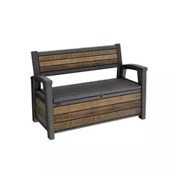 Decocoat plastična vrtna klop/skladišče 227 L oreh
