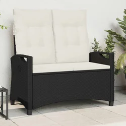 Vrtna klupa Crna i Krema 105 x 60 x 112 cm Čelik i poliester