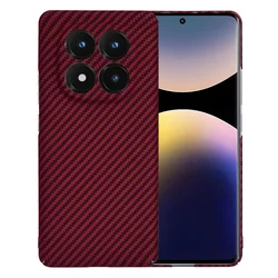 Zaštitna maska s karbonskim uzorkom za Xiaomi Redmi Note 14 Pro+ 5G - Crvena KP36971