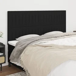 Uzglavlje Crno 200x5x118/128 cm Tkanina