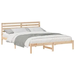 Vidaxl Konstrukcija postelje Rjava 160 x 210 cm Masivno borovo les