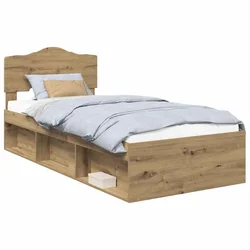 Vidaxl Konstrukcija postelje Oreh 75 x 190 cm Masivno borovo les
