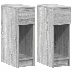 Vidaxl Nočne omarice s predalom 2 kosa siva sonoma 20x36x60 cm