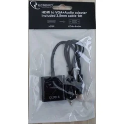 A-HDMI-VGA-06 ** Gembird HDMI to VGA + AUDIO adapter cable/ single port (alt A-HDMI-VGA-03/ 439)