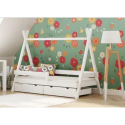 Drveni Dečiji Krevet Tipi Plus - Beli - 180*80 cm