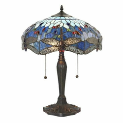 Endon 64089 - Stona lampa Tiffany DRAGONFLY 2xE27/60W/230V, prečnik 41 cm
