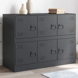 Komoda antracit 99 x 39 x 73 cm čelična