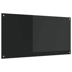 Kuhinjski zid Crna 120 x 60 cm Staklo otporno na udarce