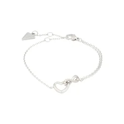 GUESS Zapestnica INFINITY & HEART srebrna