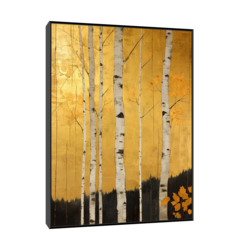 Canvas Slika na platnu Zlatna šuma, 30x40cm, Sa ramom, Crni