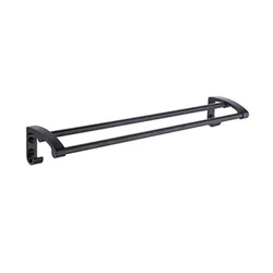 Držač peškira dvostruki aluminijumski crni