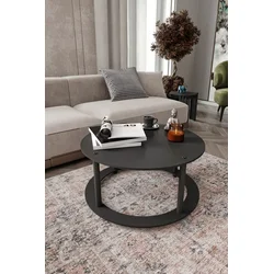 Hanah Home Klub sto Hole Round, 70x38x70 cm, Crni