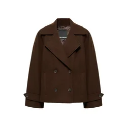 Pull&Bear Prehoden plašč temno rjava
